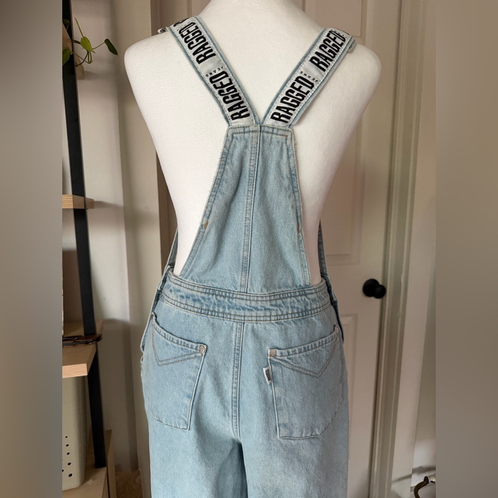 Y2K The Ragged Priest women’s Light Blue Denim overalls sz S - Picture 6 of 11